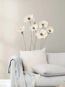 1 pieza Adhesivo de pared de flores silvestres minimalista, adecuado para decorar la sala de estar, el dormitorio, el baño, el armario, la ventana, autoadhesivo y removible - 1PC - Ver 9