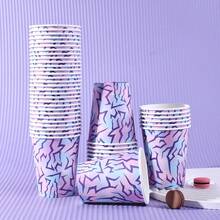 20/40/60pcs,Iridescent Kpop Birthday Party Cups Kpop Themed Purple Blue Pink Hot Cold Paper Cups For Music Birthday Wedding BabyShower Party Supplies Decor,K Pop Party 9oz Paper Cups Cups For Hot Cold Music Kpop Happy Birthday Party Decorations - Multicolor - View 3