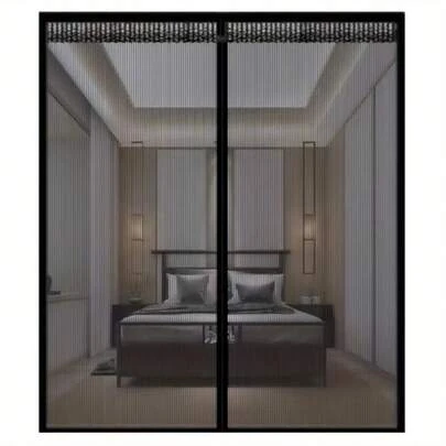 Elegant Magnetic Screen Door: Suitable For All Seasons, Easy Installation, Perfect For Living Room And Bedroom Magnetic Mesh Curtain, Soft Magnetic Screen Door, Mosquito Net Curtain, Lace Trim