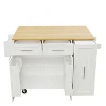 Mobile Storage Islands - White + MDF+Metal - View 6