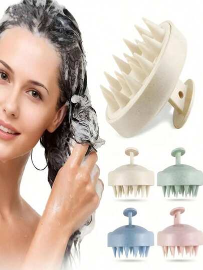 1pc Soft Silicone Scalp Massager, Suitable For Wet Or Dry Use, Hair And Scalp Massage, Deep Cleansing And Soothing Scalp, Hair Care Accessory