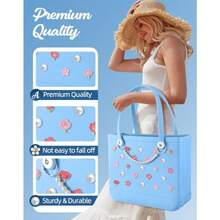 Pearl Flower Charms For Bogg Bags Accessories Women Girls With Detachable Chain - Stylish Durable Decorative For   Totes Rubber Beach Bags Sakura - As Pic - View 3