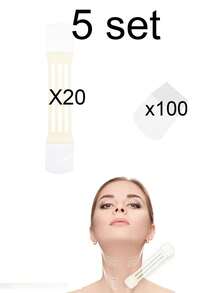 Invisible Neck Lift Tape Neck Instant Lifting Firming Tape Improves Neck Lines Wrinkles High Elastic Breathable Lifting Invisible Reusable Waterproof Use Before Makeup (2 Strips+10 Patches) - Multicolor - View 13