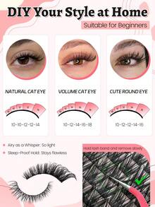 640PCS Fluffy Eyelash Clusters, 4 Syles Mixed,9-16mm, Individual Lashes, Thick Cluster Eyelash Extensions, D Curl, Suitable For Makeup, Eyelash Extension, DIY Lashes, DIY Eyelash Extension At Home - Xem 2