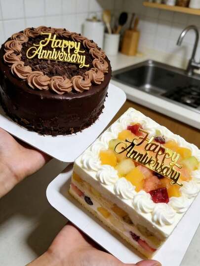 3pcs Elegant Gold Cake Toppers, Suitable For Various Celebration Occasions Such As Weddings, Anniversaries, Birthdays, Easter, Mother's Day And Corporate Milestones