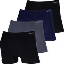 4-Pack HOAHI Men's Boxer Briefs, 94% Cotton, Seamless, For Everyday Comfort - Black Navy Gray - View 11