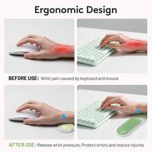 Euuztu Gel Wrist Rest Keyboard Mouse, Ergonomic Wrist Support Mouse Pad Easy Typing Pain Relief, Comfortable Keyboard Wrist Pad, 2 PCS, Green Color Block - Xem 8