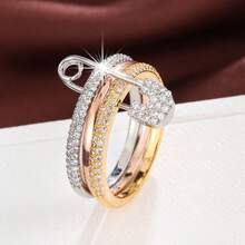 1pc Detachable Design Artificial Zirconia Inlaid Women Ring - Multicolor - View 23