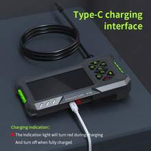 NATFIRE 附燈檢測內視鏡攝影機，HD 內視鏡，4.3 吋 IPS 螢幕，Type-C 可充電，可調 LED 燈，附磁鐵、掛鉤、側視鏡，靈活蛇形設計，適用於管道檢測、汽車維修、HVAC、汽車診斷 - 5000mAh - 查看 6