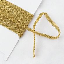 1 peça de 270 cm de comprimento, fita de renda metálica trançada com detalhes dourados, 1,0 cm de largura, renda ondulada filigranada, acabamento trançado, enfeites em formato de onda com glitter, acessórios para confecção de roupas, artesanato, costura, decoração de embalagens de presentes. - Aparar - Ver 4