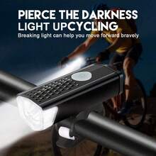 1个USB LED自行车灯，山地/公路自行车前后灯手电筒骑行配件 - 彩色 - 查看 1