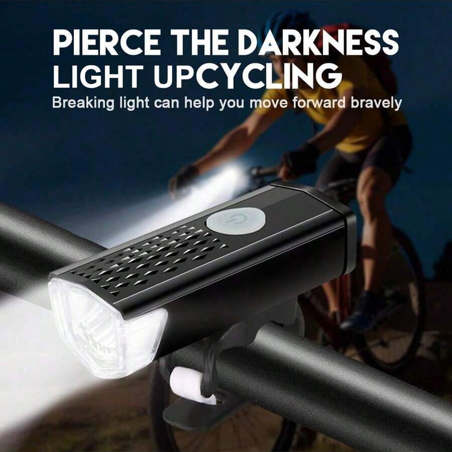 1个USB LED自行车灯，山地/公路自行车前后灯手电筒骑行配件 - 彩色 - 查看 1