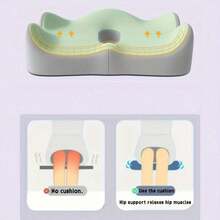 1 Pack Ergonomic Memory Foam Car Seat Cushion - Orthopedic Tailbone Support Pad For Car, Office Chair & Wheelchair | Washable Cover, Contoured Design For Tilt Comfort | Soft Premium Seat Cushion (Black/Light Gray/Gray) - 灰色 - 查看 6