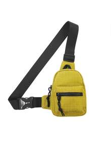 TIANDINGYU 时尚胸包，男女通用，简约小包，酷炫格纹手机袋，休闲街头风迷你腰包，运动骑行手机零钱包，节日礼物 - 彩色 - 查看 17