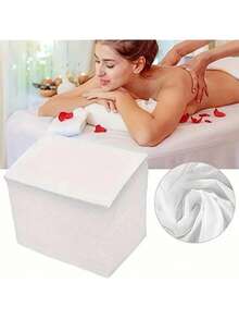 Elastic Banded Disposable Massage Sheet, Suitable For Facial, Body, And Skin Care Treatments In Beauty Salons. Dimensions: 84 X 35 Inches, White - Multicolor - View 3