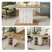 Dining Tables - White + MDF+Metal - View 2