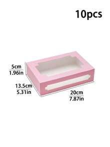 10/20pcs Transparent Window Bread/Donut/Candy/Macaron Snack Boxes, Dessert Gift Packaging Boxes Suitable For Easter, Holidays, Birthdays, Parties - View 14