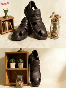 Sandalias casuales para hombre, sandalias ligeras de verano, antideslizantes y cómodas, sandalias para uso diario, paseo y salida - Óxido marrón - Ver 2