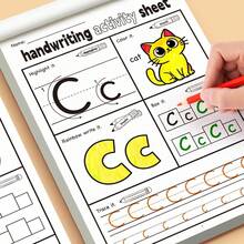 64 Pages Handwriting Practice Notebook - Includes Common Vocabulary, Highlighted And Writing Practice, English Uppercase And Lowercase Letters, And Spelling Skills Writing Course - Multicolor - View 2