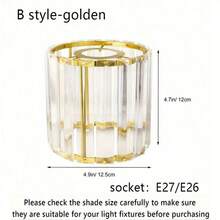 1pc Luxury Sparkling Modern Crystal Glass Lamp Shade, Suitable For Living Room, Bedroom And Bathroom, Transparent Crystal Pendant Light With Geometric Lines, Refracting Dreamy Radiance (Lamp Shade Only, No Light Source!) - Lantern Lampshade - View 17