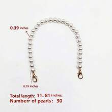 1pc Portable Phone Lanyard Crossbody Necklace, Beaded Pearl Phone Strap Handmade Chain - Multicolor - View 10