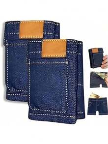 1pc Creative Denim Short Wallet, Multi-Card Slot Foldable, Unique Gift For Holiday Party - Multicolor - View 8