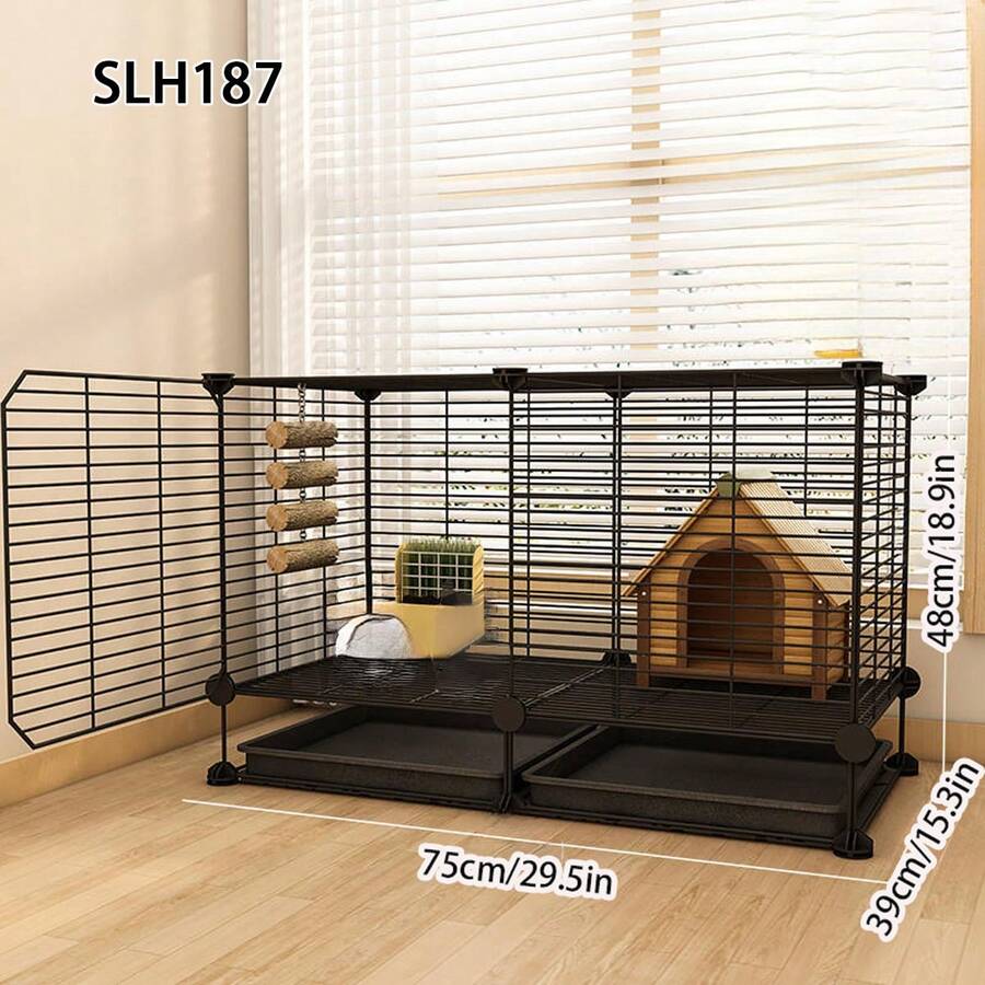 Detachable Assembled Rabbit Cage, Expandable Connectable Indoor Hamster Villa Small Pet Cage - Multicolor - View 1