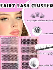 MEM 512/544-Piece Individual Lash Extension Kit, A Professional DIY Set Complete With Glue, Tweezers, And Other Tools. Beginner-Friendly To Create Salon-Quality Lashes At Home, Perfect For Daily Wear, Halloween, Christmas, Parties And Various Occasions. - Black - View 5