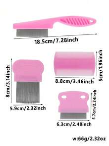 4pcs Minimalist Dandruff Brush Set, Lice Comb Fine Tooth Comb, Multi-Functional Hair & Scalp Cleaning Brush, Suitable For Hair Styling Tools - Multicolor - View 3