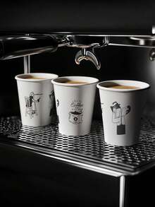 9oz Disposable Coffee Paper Cups With Hand-Drawn Cartoon Creative Patterns, Perfect For Your Distribution And Reception Occasions. Thick Paper Cups Can Hold Tea, Water, Juice, Espresso, Candy, Cold And Hot Drinks - Multicolor - View 3