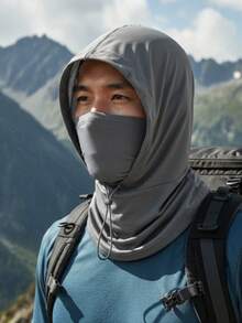 1件装男女通用四合一透气冰丝面罩、脖套、防晒帽，适用于户外活动、通勤、旅行，四季皆宜 - 彩色 - 查看 7