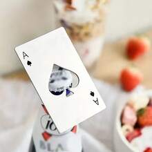 1件裝 Ace Of Spades 不鏽鋼開瓶器，多功能開瓶工具，適用於餐廳、廚房、家庭聚會、酒吧、飯店、派對，開瓶器配件，廚房配件 - 黑與白 - 查看 6