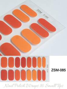 SSemi Cured Gel Nail Strips , Jelly Beige, 16 Pcs Gel Nail Wraps, Stickers, No UV Light Required, Salon Quality, Long Lasting - Coral Pink - View 8