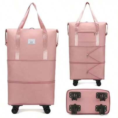 Bolsa de viaje multifuncional  de gran capacidad con ruedas universales,,impermeable,separacion humeda y seca,bolsa de equipaje expandible.