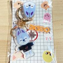 Anime Peripherals Cute New KPOP Double-Sided Printed Transparent Acrylic Keychain Pendant Accessory, Stray Z Fan Collection Gift, Christmas Birthday Gift For Friends - Multicolor - View 7