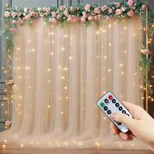 1pc 600/300/200/100 LED Window Curtain String Lights With 8 Lighting Modes, USB Powered Atmosphere Lights For Indoor, Holiday, Party, Wedding, Room & Window Decor (Remote Control Batteries Not Included) - USB Plug - View 11