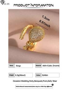 1pc Exquisite Balloon Lollipop Temperament Single Rings Creative CZ Gold Plated Women Ring For Engagement Dating Anquet, Party Copper Jewelry Gifts - Yellow Gold - View 4