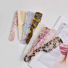 1 st. trendig lättviktig hårborste med 18 cm långt skaft och breda tänder, lämplig för alla typer av hårstyling, present till en avslappnad present. - Multifärgad - Visa 8