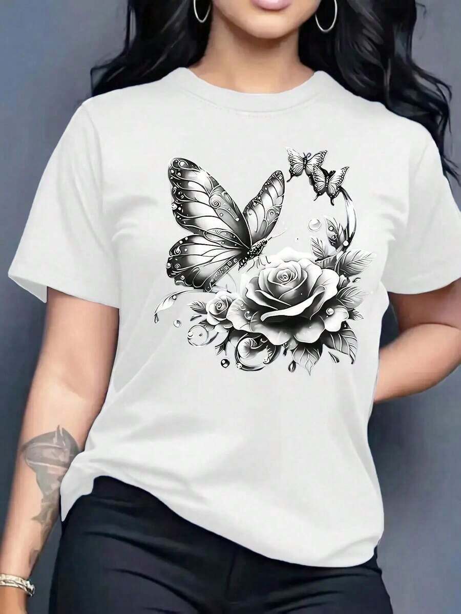 Women's Shirt 2026Y2K, Cool, Outdoor Sports, Modern Street Style, Oversize Washed 230g Fashionable Pure Cotton Vintage Washed Women's T-Shirt, Minimal - 白色 - 查看 1