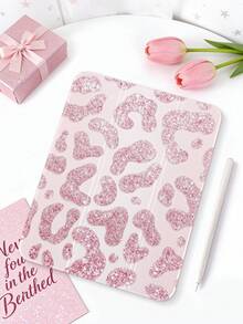 1 pieza Estuche de tableta plegable de acrílico con pintura de doble cara con estampado de leopardo con brillo, apto para modelos de tableta Apple. No incluye lápiz óptico. Algunos modelos vienen con marco para lente. La cubierta trasera de acrílico es anti-doblado, anti-arañazos y anti-caídas. Soporte plegable ajustable, función de suspensión/activación magnética. Minimalista, con brillo, fresco, divertido, exclusivo, creativo, personalizado. - Multicolor - Ver 2