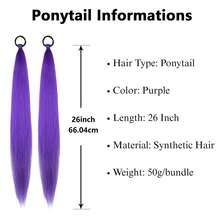 Bộ 2 dây buộc tóc đuôi ngựa màu tím - Dây buộc tóc bện dài 26 inch có chun, thích hợp cho cosplay, tiệc tùng, lễ hội, đám cưới và sử dụng hàng ngày. - Nhiều màu - Xem 9