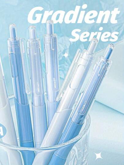 3pcs Ombre Black Neutral Pens - Elegant Matte Tip Water-Based Ink Pens, Smooth Writing, Suitable For Diary, Notes, Drawing, Cute Stationery Essential For Back To School