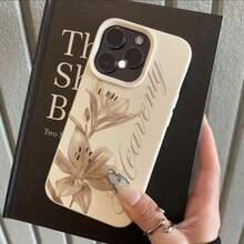 1pc TPU Material Elegant Lily Flower Pattern Phone Case Compatible With IPhone 17 Pro Max/17/16 Pro Max/15/13/12/11, S20 FE/A15/S24/A55, Note 11/Note 12/Note 13 Pro, Full Coverage Anti-Drop Soft Protective Phone Cover - White - View 2