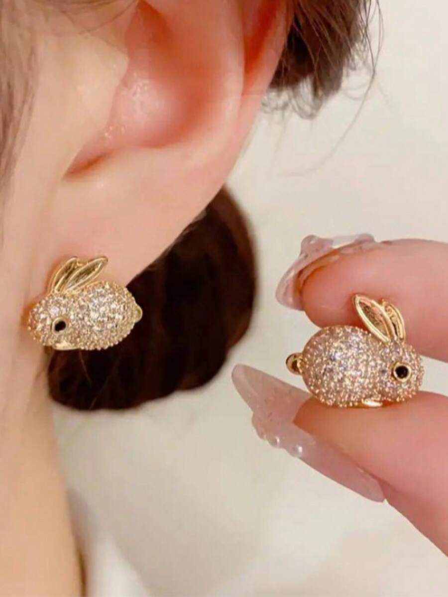1对多功能复活节兔子系列耳环(女士款) - 多色2 - 查看 1