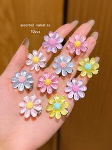 10pcs Colorful Cute Style Hair Clips, Korean Fashion Hair Accessories Suitable For Daily Use, Affordable - Multicolor - View 4