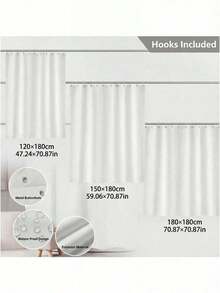 Punkray Grey And White Striped Polyester Shower Curtain For Bathroom With Hooks, Curtains 72 Inches Long, Weighted Hem, Waterproof Bath Accessories Hotel Style - Machine Washable - A - Xem 2