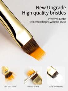 1支渐变美甲笔，渐变绘画笔，美甲刷设计，易于操作，光滑耐用材质，美甲凝胶刷，DIY工具 - 黃色 - 查看 5