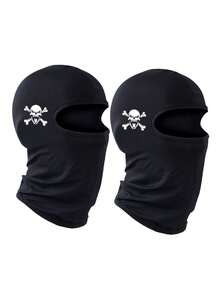 1个/多件装男女通用骷髅印花骑行面罩，透气防晒颈套，适合骑行、徒步、旅行和日常佩戴 - 彩色 - 查看 3