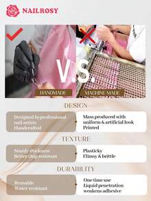 nailrosy 10 miếng dán móng tay hình nơ hồng trắng | Móng giả hình quan tài có thể tái sử dụng | Bộ móng nghệ thuật acrylic thủ công thanh lịch | Móng tay cưới | Móng tay dễ thương | Quà tặng cho phái nữ | Móng tay thiết yếu | Móng tay hàng ngày | Đính đá - Hồng - Xem 5