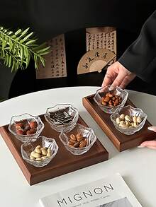 1件极简冰川水果盘，高端家居茶点盘，创意水果盘零食托盘 - 無色 - 查看 1